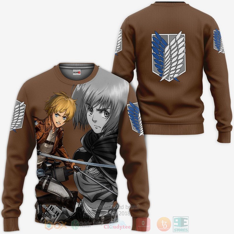 BEST Anime AOT Armin Arlert Attack On Titan All Over Print Hoodie-Bomber Jacket 2 AOT Armin Arlert Attack On Titan Anime 3D Hoodie Bomber Jacket 1