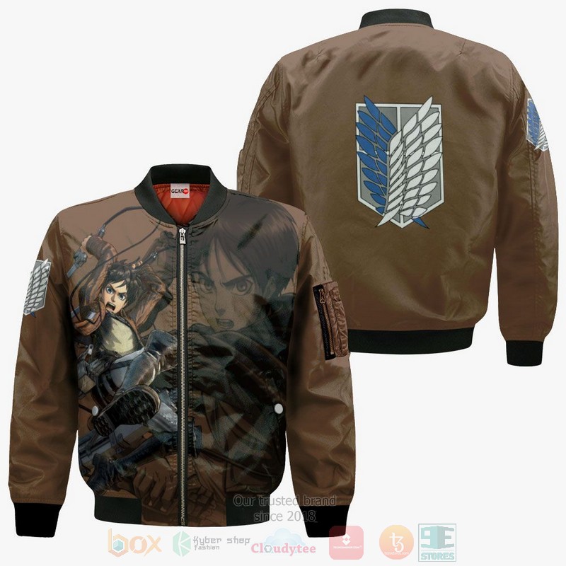 BEST Anime AOT Eren Yeager Attack On Titan All Over Print Hoodie-Bomber Jacket 4 AOT Eren Yeager Attack On Titan Anime 3D Hoodie Bomber Jacket 1 2 3