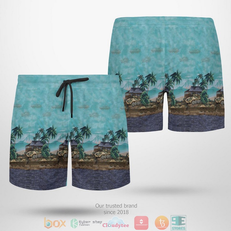 NEW ASLAV Australian Army palm tree Hawaii Shirt, Shorts 4 ASLAV Australian Army palm tree Hawaiian Shirt Shorts 1 2 3