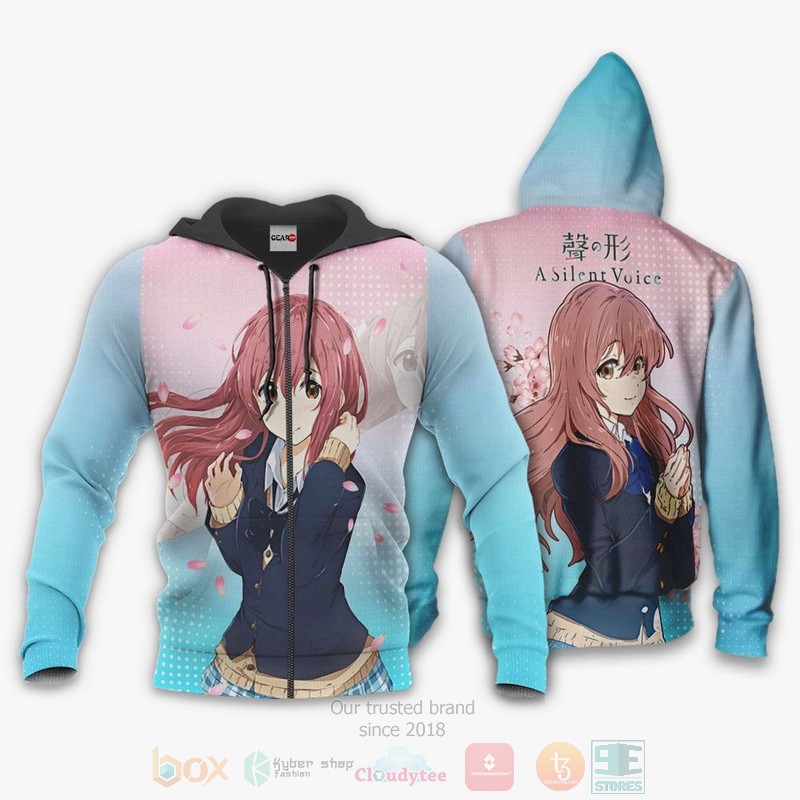 A Silent Voice Nishimiya Shouko Anime Stores 3D Hoodie Bomber Jacket