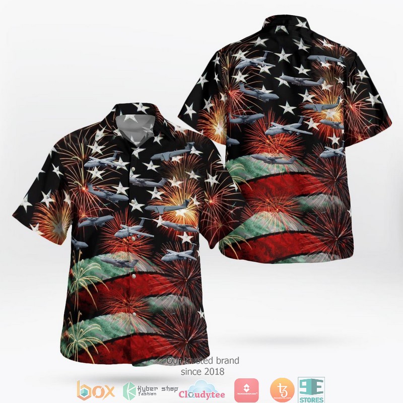 Air Force Aircarft Lockheed C-5 Galaxy 4th Of July Hawaiian shirt word2