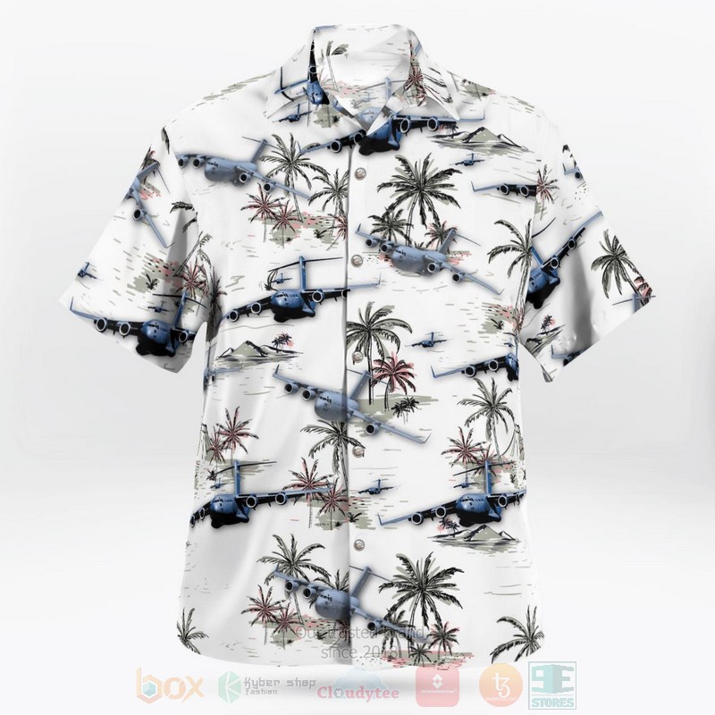 NEW Air Force Boeing C-17 Globemaster III palm tree white Hawaii Shirt word1