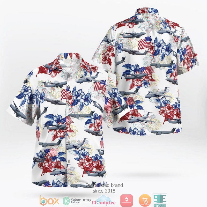 Air Force Lockheed C-5 Galaxy 4th Of July Hawaiian Shirt word2