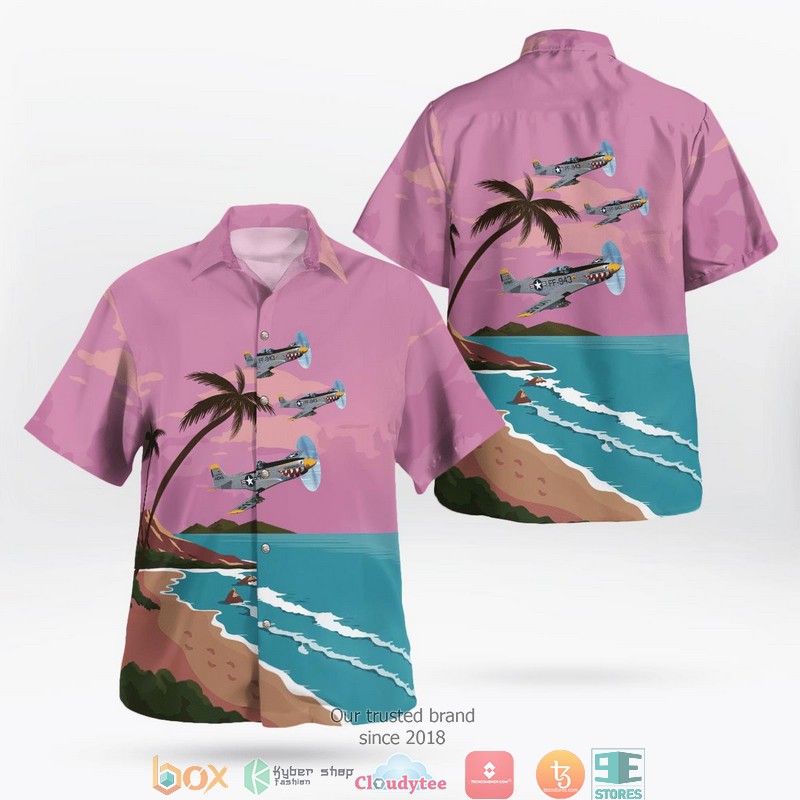 Air Force North American F-51D Mustang Was That Too Fast Hawaiian Shirt word3