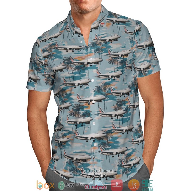 Air France Airbus A320 Blue Limited Hawaiian Shirt 2 Air France Airbus A320 Blue Limited Hawaiian Shirt word2