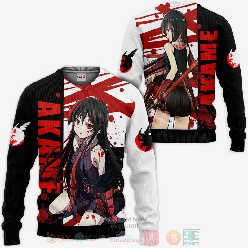 BEST Anime Akame Custom Akame Ga Kill All Over Print Hoodie-Bomber Jacket 2 Akame Custom Anime Akame Ga Kill 3D Hoodie Bomber Jacket 1