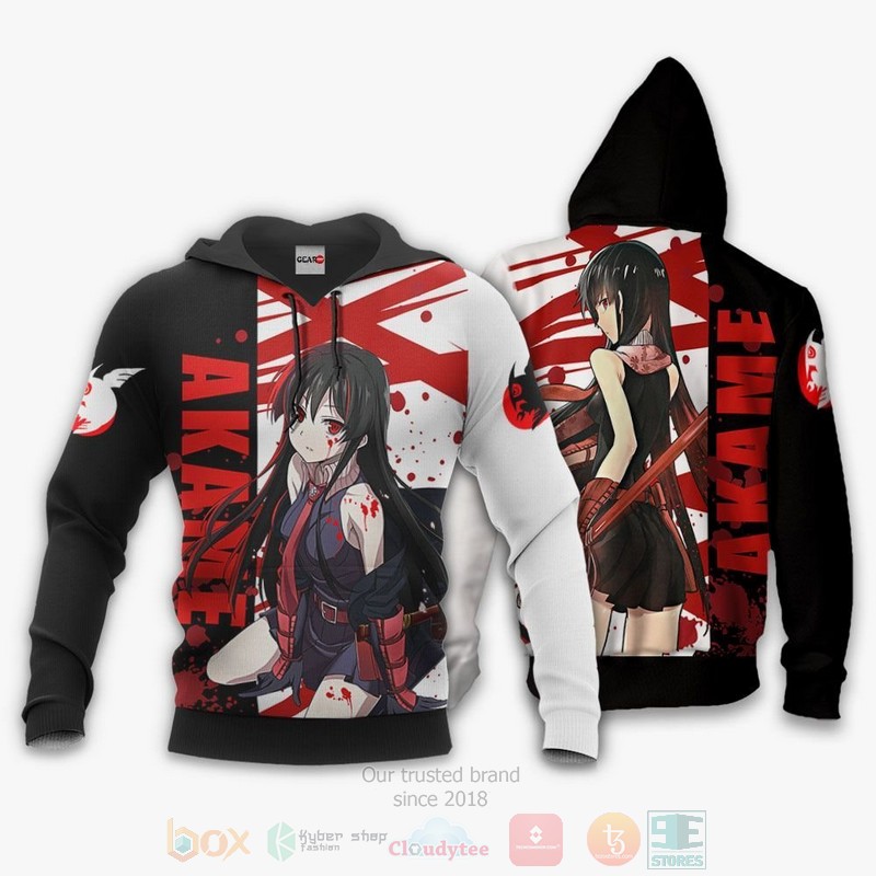 BEST Anime Akame Custom Akame Ga Kill All Over Print Hoodie-Bomber Jacket 3 Akame Custom Anime Akame Ga Kill 3D Hoodie Bomber Jacket 1 2