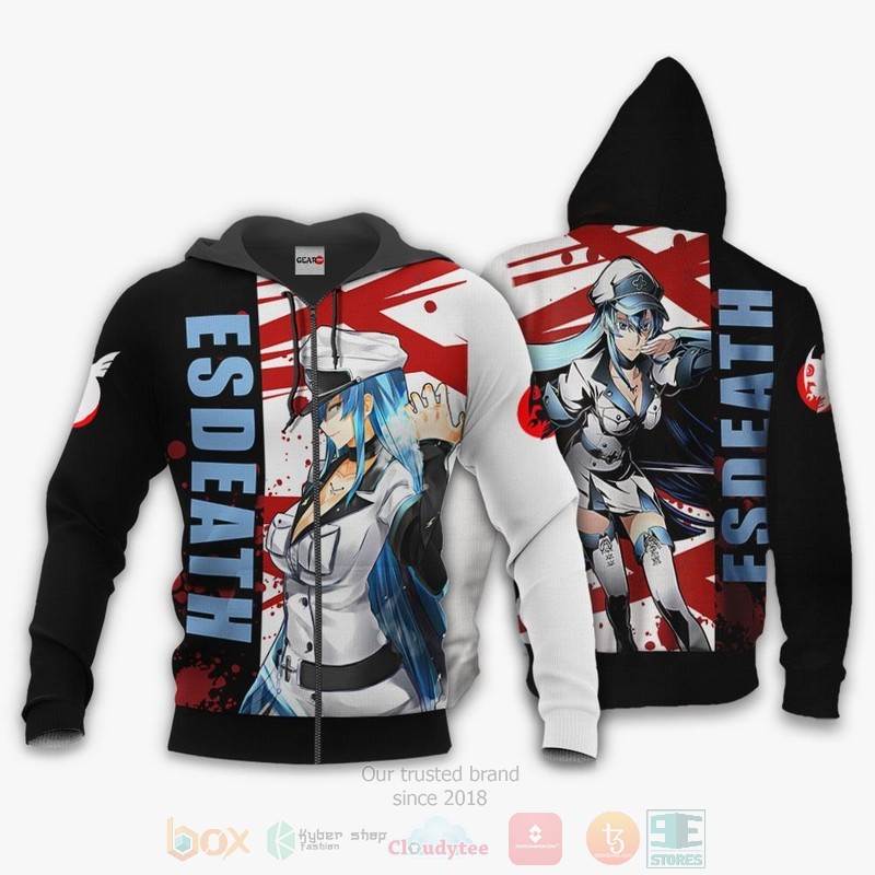 BEST Anime Akame ga Kill Esdeath All Over Print Hoodie-Bomber Jacket 13 Akame ga Kill Esdeath Anime 3D Hoodie Bomber Jacket
