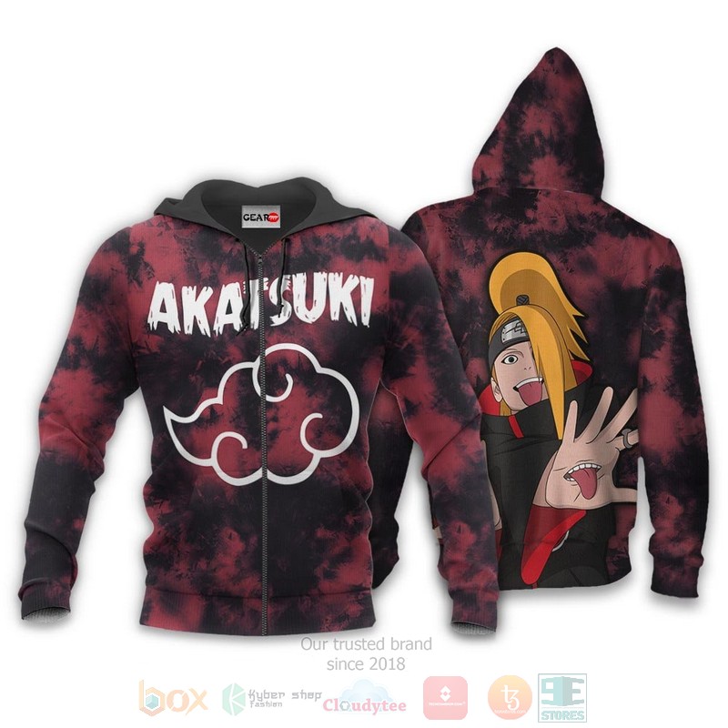 BEST Anime Akatsuki Deidara Custom Naruto All Over Print Hoodie-Bomber Jacket 13 Akatsuki Deidara Custom Anime Naruto 3D Hoodie Bomber Jacket