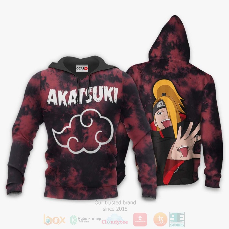 BEST Anime Akatsuki Deidara Custom Naruto All Over Print Hoodie-Bomber Jacket 3 Akatsuki Deidara Custom Anime Naruto 3D Hoodie Bomber Jacket 1 2