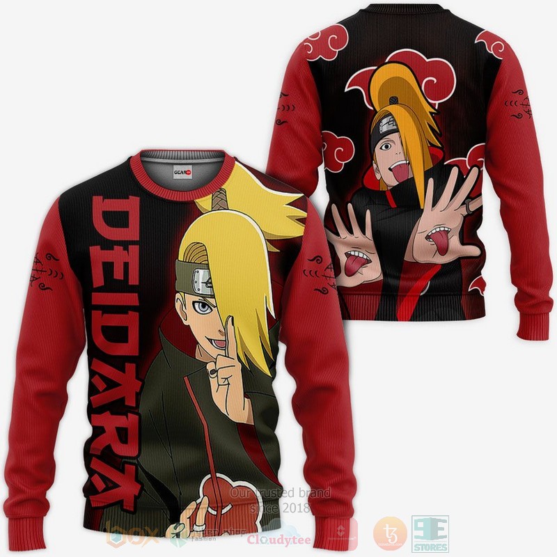 BEST Anime Akatsuki Deidara Naruto All Over Print Hoodie-Bomber Jacket 2 Akatsuki Deidara Naruto Anime 3D Hoodie Bomber Jacket 1