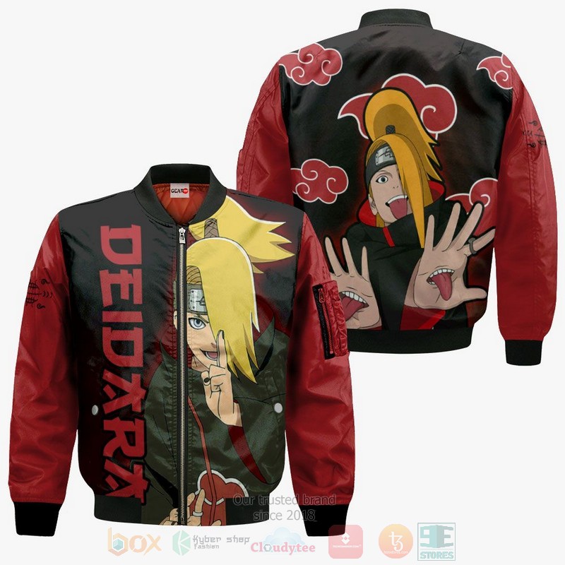 BEST Anime Akatsuki Deidara Naruto All Over Print Hoodie-Bomber Jacket 4 Akatsuki Deidara Naruto Anime 3D Hoodie Bomber Jacket 1 2 3