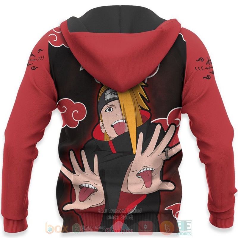 BEST Anime Akatsuki Deidara Naruto All Over Print Hoodie-Bomber Jacket 5 Akatsuki Deidara Naruto Anime 3D Hoodie Bomber Jacket 1 2 3 4