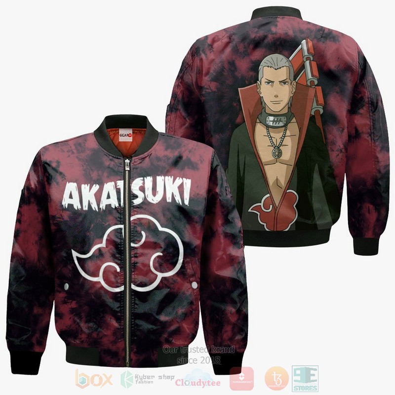 BEST Anime Akatsuki Hidan Custom Naruto All Over Print Hoodie-Bomber Jacket 4 Akatsuki Hidan Custom Anime Naruto 3D Hoodie Bomber Jacket 1 2 3