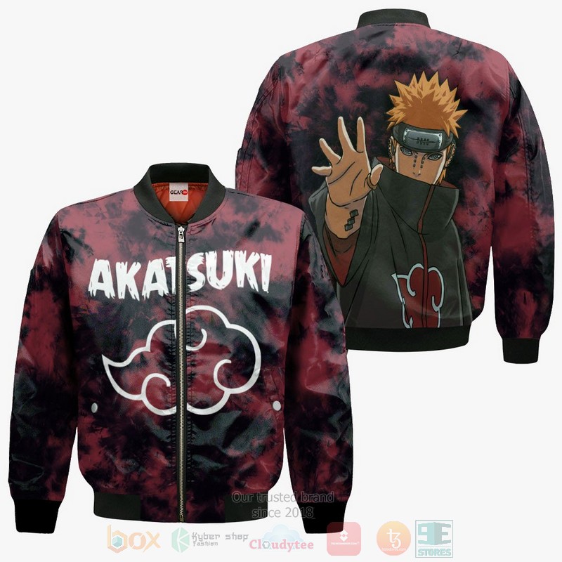 BEST Anime Akatsuki Pain Custom Naruto All Over Print Hoodie-Bomber Jacket 4 Akatsuki Pain Custom Anime Naruto 3D Hoodie Bomber Jacket 1 2 3