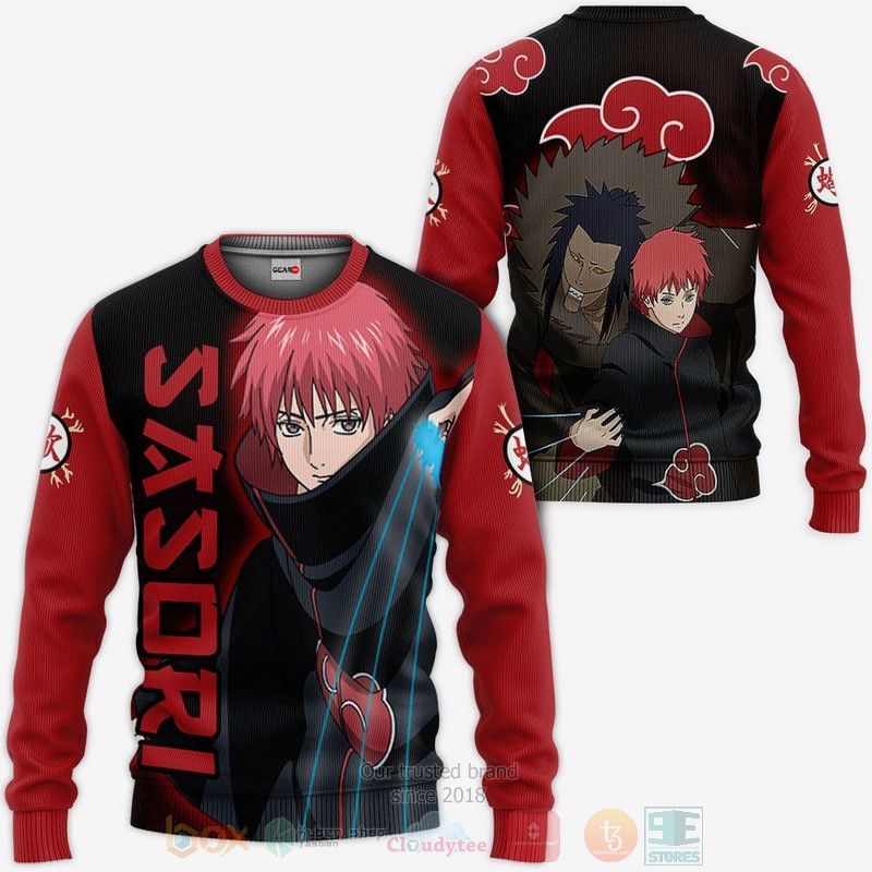 BEST Anime Akatsuki Sasori Naruto All Over Print Hoodie-Bomber Jacket 2 Akatsuki Sasori Naruto Anime 3D Hoodie Bomber Jacket 1