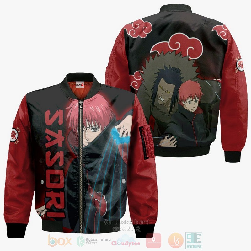 BEST Anime Akatsuki Sasori Naruto All Over Print Hoodie-Bomber Jacket 4 Akatsuki Sasori Naruto Anime 3D Hoodie Bomber Jacket 1 2 3