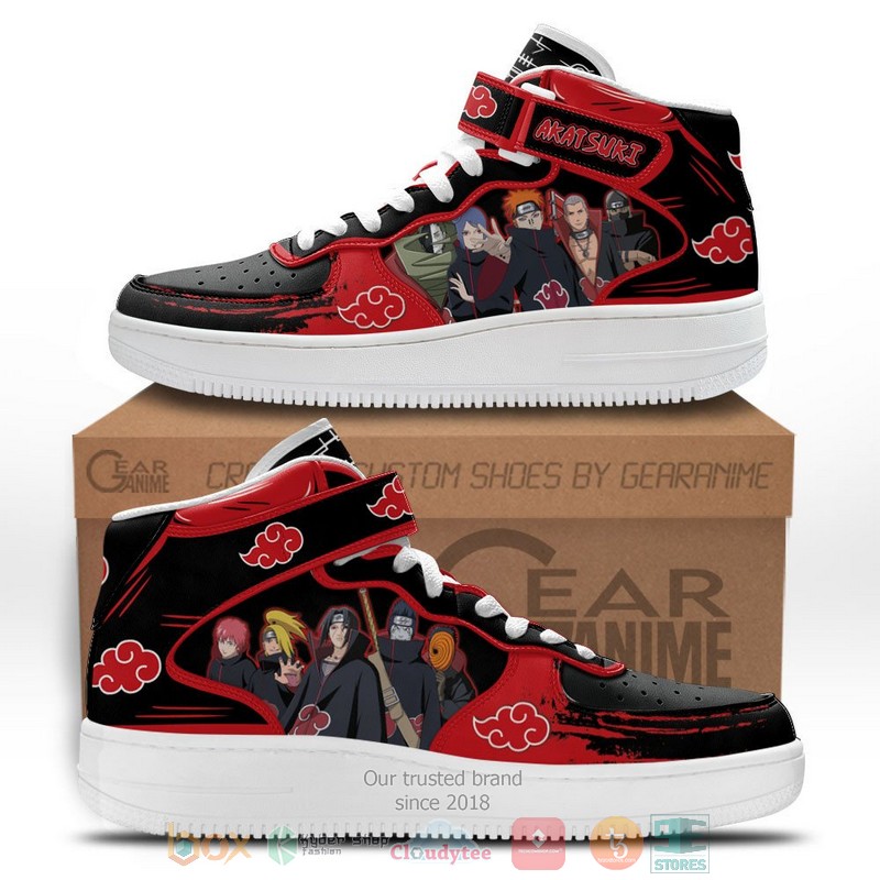Akatsuki Team Naruto Anime High Air Force Shoes