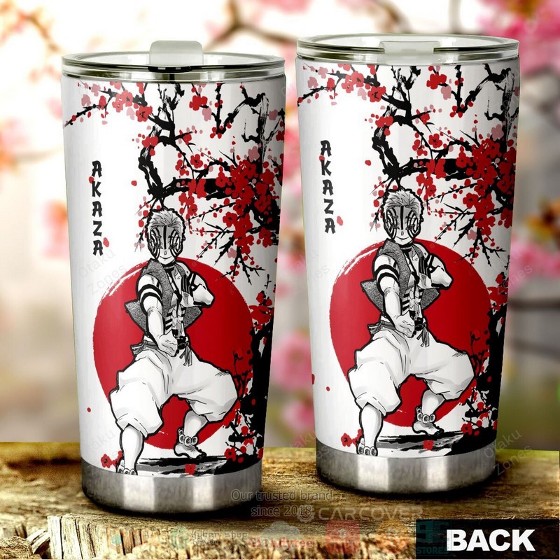 BEST Akaza Japan Style Demon Slayer Anime 3D Steel Tumbler 3 Akaza Japan Style Demon Slayer Anime Tumbler 1 2