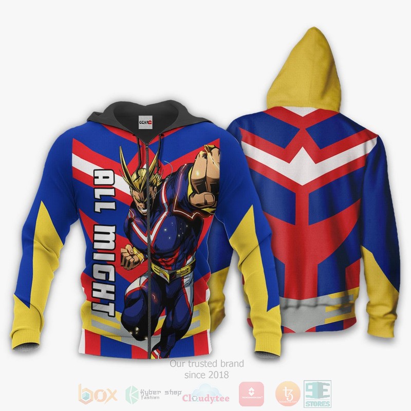 All Might Custom Anime My Hero Academia 3D Hoodie Bomber Jacket