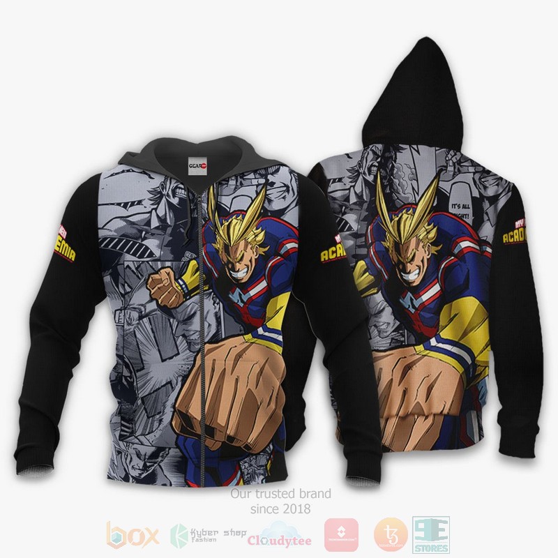 All Might Custom My Hero Academia Anime 3D Hoodie Bomber Jacket