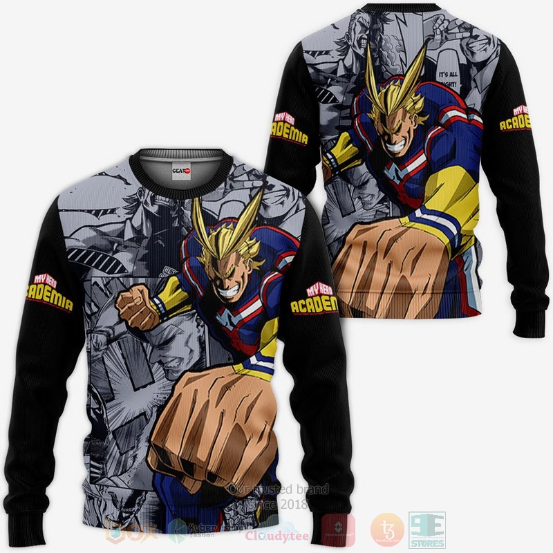 BEST Anime All Might Custom My Hero Academia All Over Print Hoodie-Bomber Jacket 2 All Might Custom My Hero Academia Anime 3D Hoodie Bomber Jacket 1