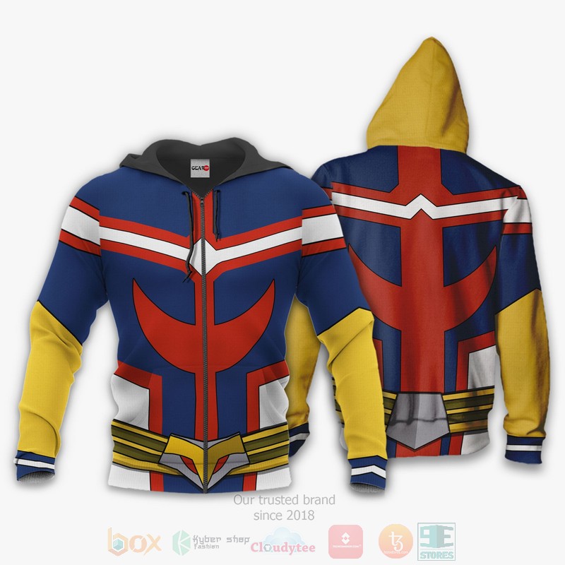 BEST Anime All Might Uniform My Hero Academia All Over Print Hoodie-Bomber Jacket 13 All Might Uniform My Hero Academia Anime 3D Hoodie Bomber Jacket
