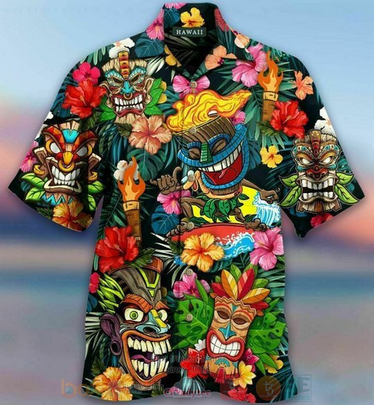 BEST Aloha Tiki Tiki Awesome All Over Print Tropical Shirt 2 Aloha Tiki Tiki Awesome Short Sleeve Hawaiian Shirt