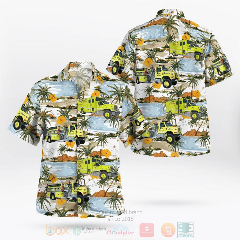 BEST Alpine Wyoming Fire Department & EMS 3D Aloha Shirt word1