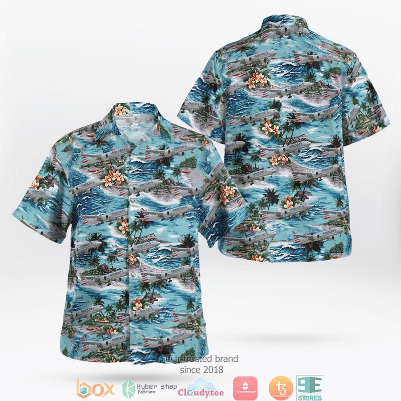 American Airlines Boeing 777-300ER Hawaiian Shirt word3
