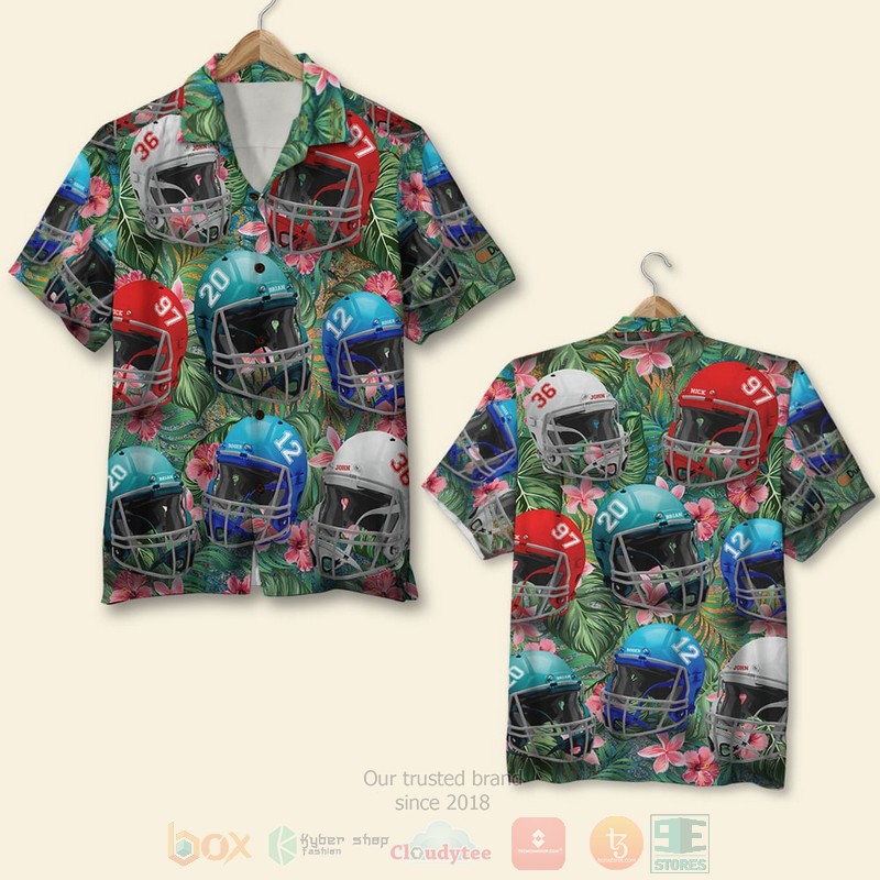 BEST American Football Helmet American Football 3D Aloha Shirt word3