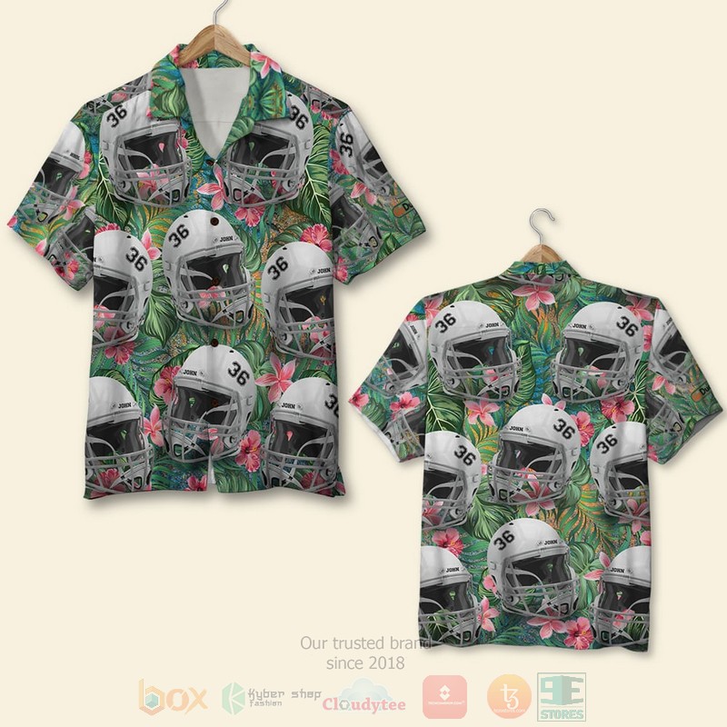 BEST American Football Helmet Seamless, Personalized, 3D Aloha Shirt word2