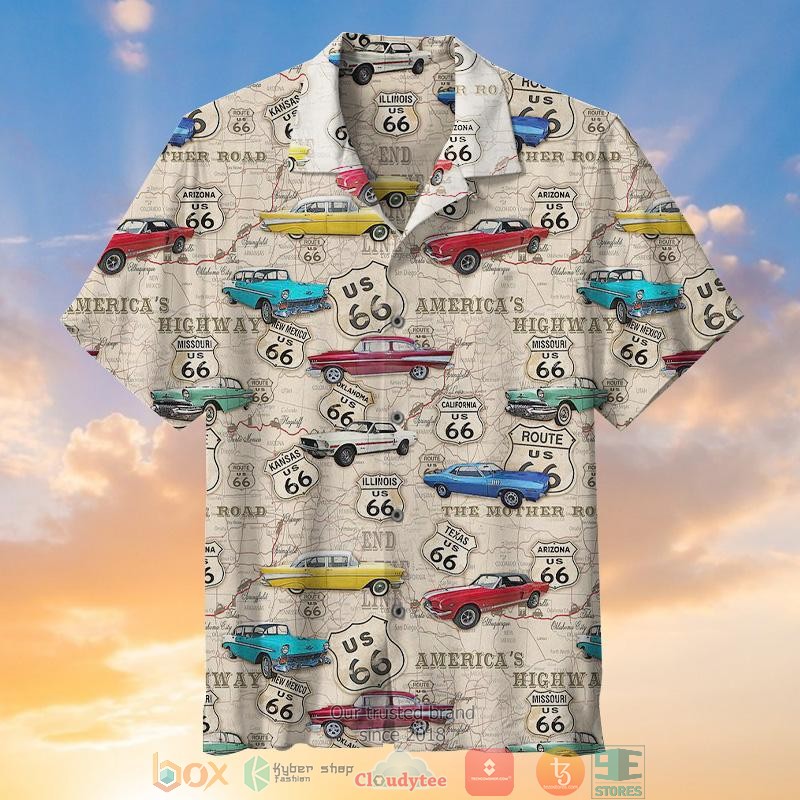 BEST America's Highway Muscle Car Cool Wind In My Hair Hawaii Shirt word2