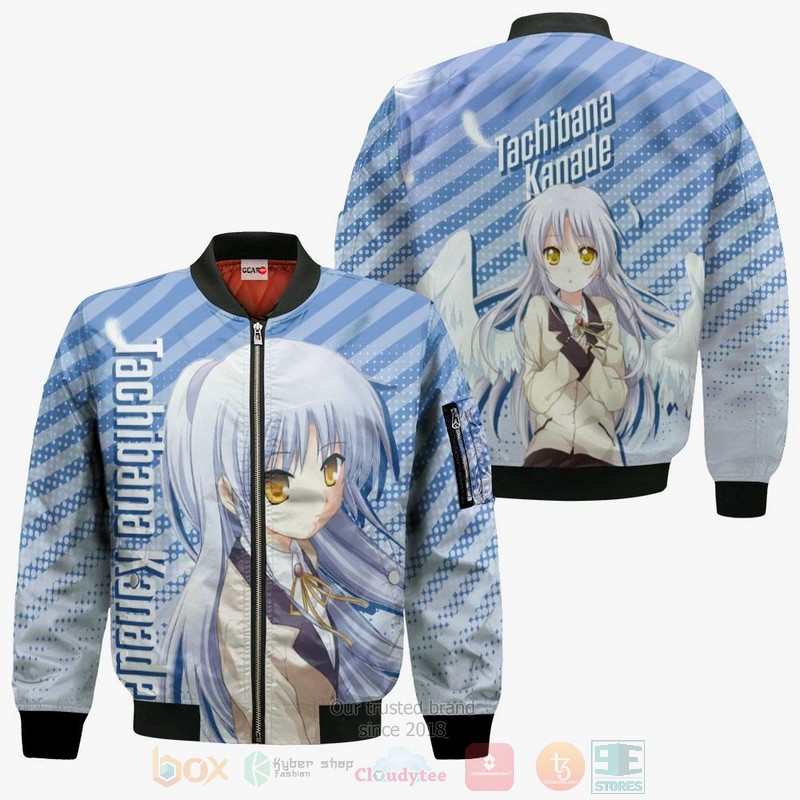 BEST Anime Angel Beats Tachibana Kanade All Over Print Hoodie-Bomber Jacket 4 Angel Beats Tachibana Kanade Anime 3D Hoodie Bomber Jacket 1 2 3