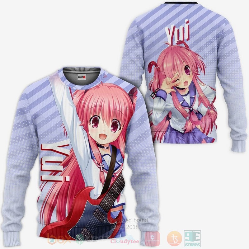 BEST Anime Angel Beats Yui All Over Print Hoodie-Bomber Jacket 2 Angel Beats Yui Anime 3D Hoodie Bomber Jacket 1