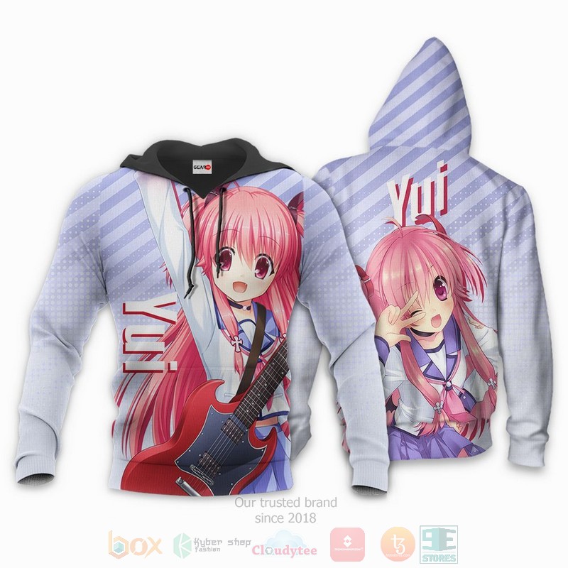 BEST Anime Angel Beats Yui All Over Print Hoodie-Bomber Jacket 3 Angel Beats Yui Anime 3D Hoodie Bomber Jacket 1 2