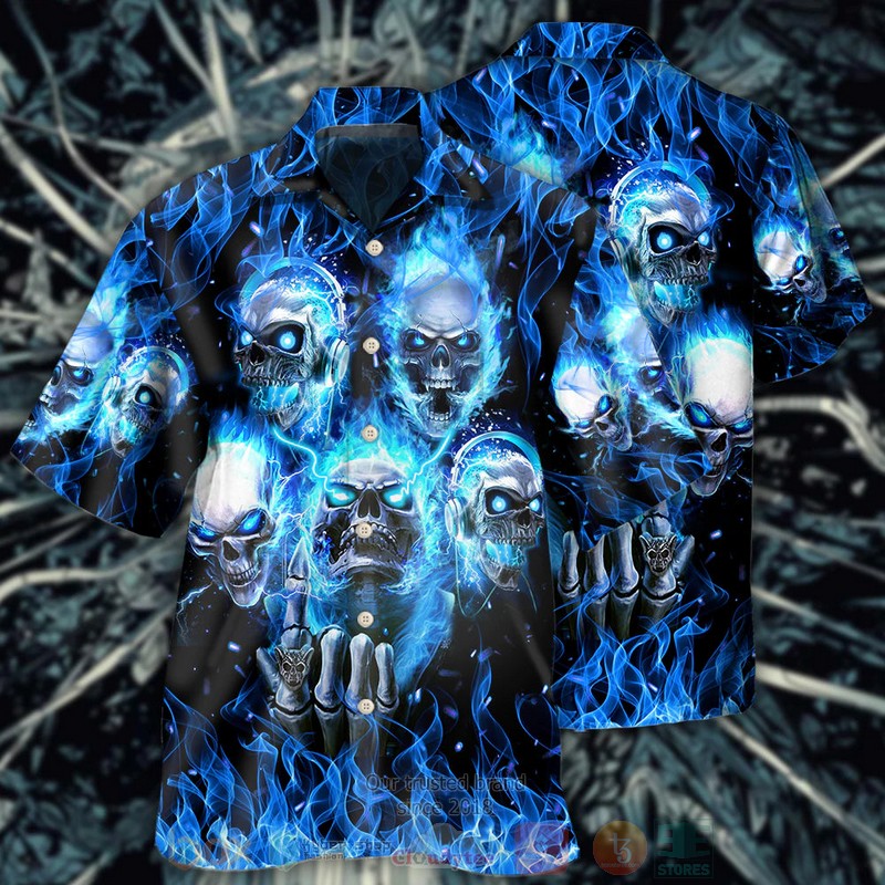 BEST Angry Blue Skull 3D Aloha Shirt 2 BEST Angry Blue Skull 3D Aloha Shirt word2