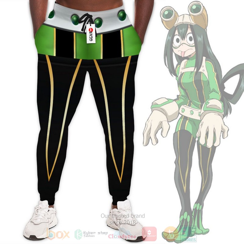 BEST Anime Asui Tsuyu My Hero Academia All Over Print Long Pants 3 Anime Asui Tsuyu My Hero Academia Sweatpants 1 2