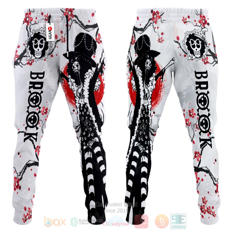 BEST Anime Brook One Piece All Over Print Long Pants 3 Anime Brook One Piece Sweatpants 1 2