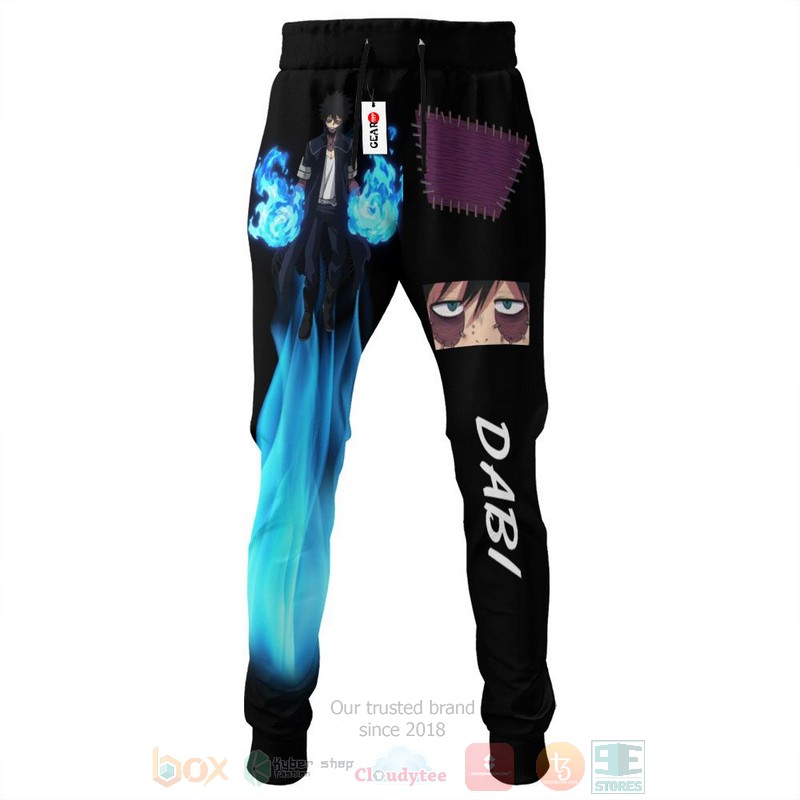 BEST Anime Dabi My Hero Academia Blue-Black All Over Print Long Pants 3 Anime Dabi My Hero Academia Blue Black Sweatpants 1 2