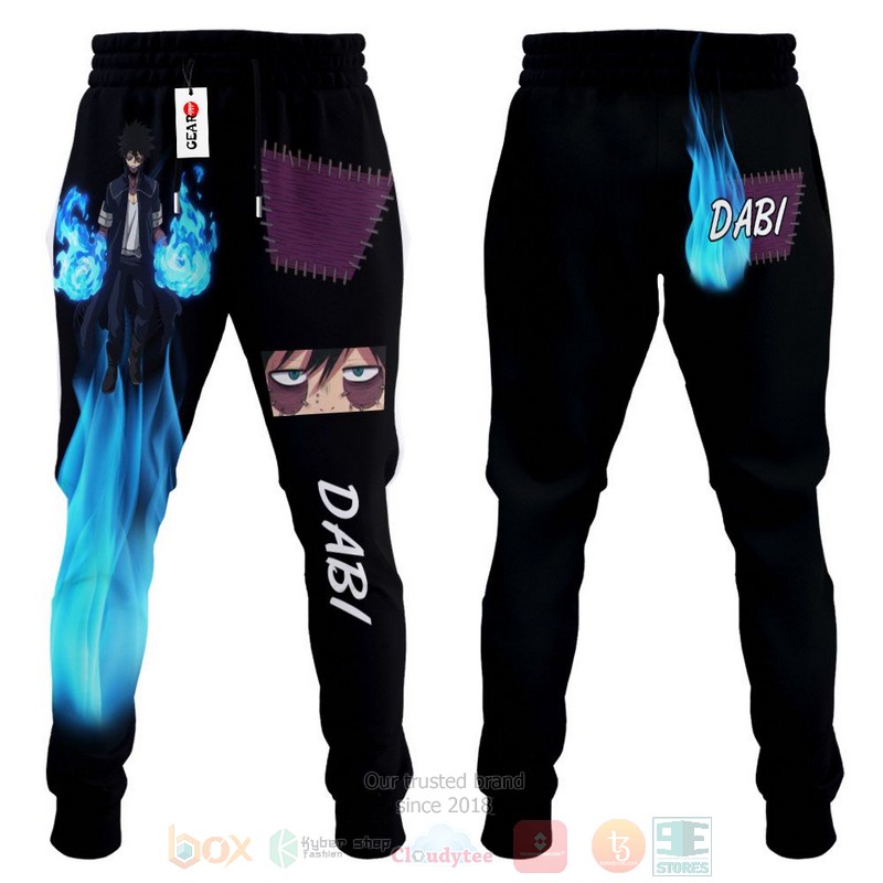 BEST Anime Dabi My Hero Academia Blue-Black All Over Print Long Pants 4 Anime Dabi My Hero Academia Blue Black Sweatpants 1 2 3