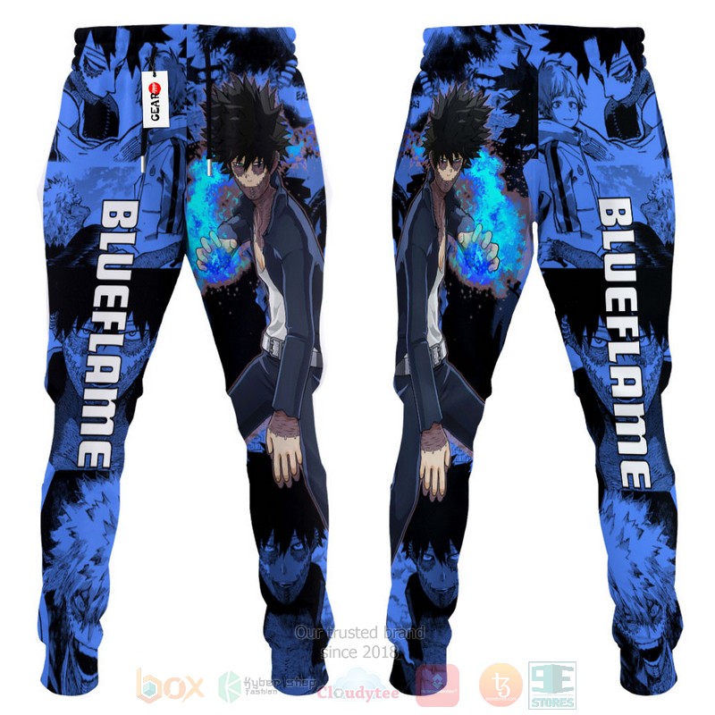 BEST Anime Dabi My Hero Academia Blue Flame All Over Print Long Pants 3 Anime Dabi My Hero Academia Blue Flame Sweatpants 1 2