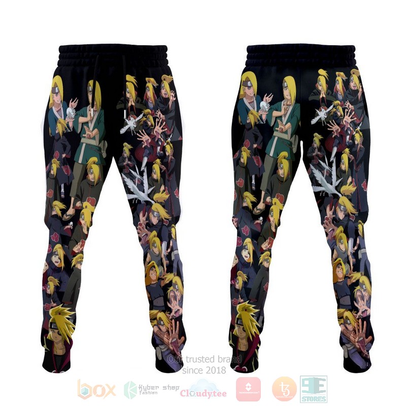 BEST Anime Deidara Fleece Naruto Characters All Over Print Long Pants 4 Anime Deidara Fleece Naruto Characters Sweatpants 1 2 3