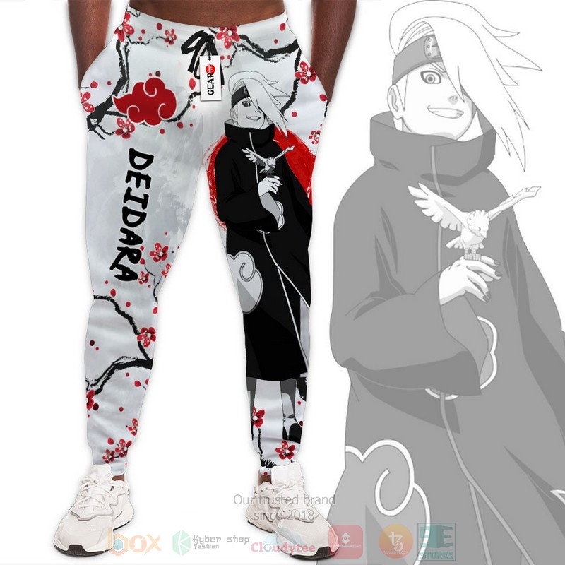 Anime Deidara Naruto White Black Sweatpants