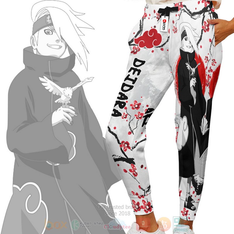 Anime Deidara Naruto White Black Sweatpants 1