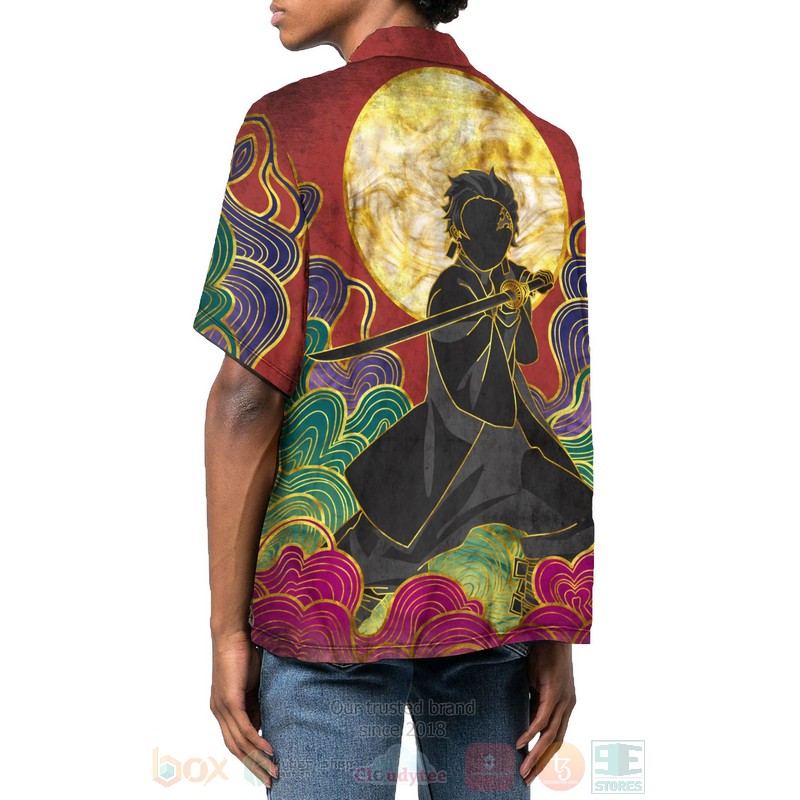 BEST Anime Demon Slayer Tanjiro art 3D Aloha Shirt 3 Anime Demon Slayer Tanjiro art Hawaiian Shirt 1 2