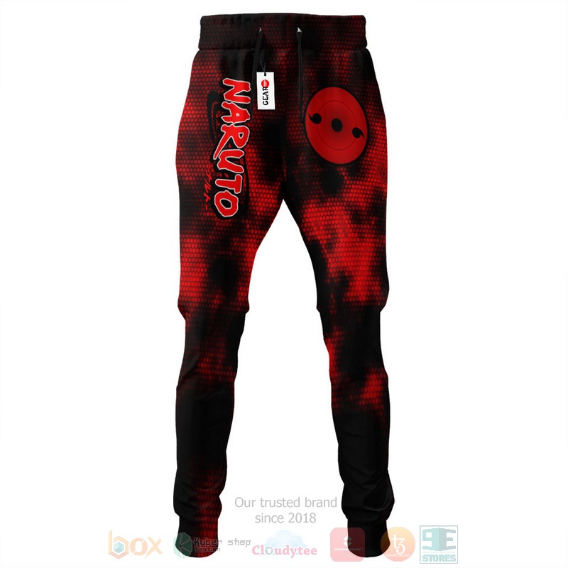 BEST Anime Double Tomoe Sharingan Naruto All Over Print Long Pants 3 Anime Double Tomoe Sharingan Naruto Sweatpants 1 2