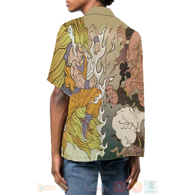 BEST Anime Dragon Ball Saiyan SSJ3 3D Aloha Shirt 3 Anime Dragon Ball Saiyan SSJ3 Hawaiian Shirt 1 2