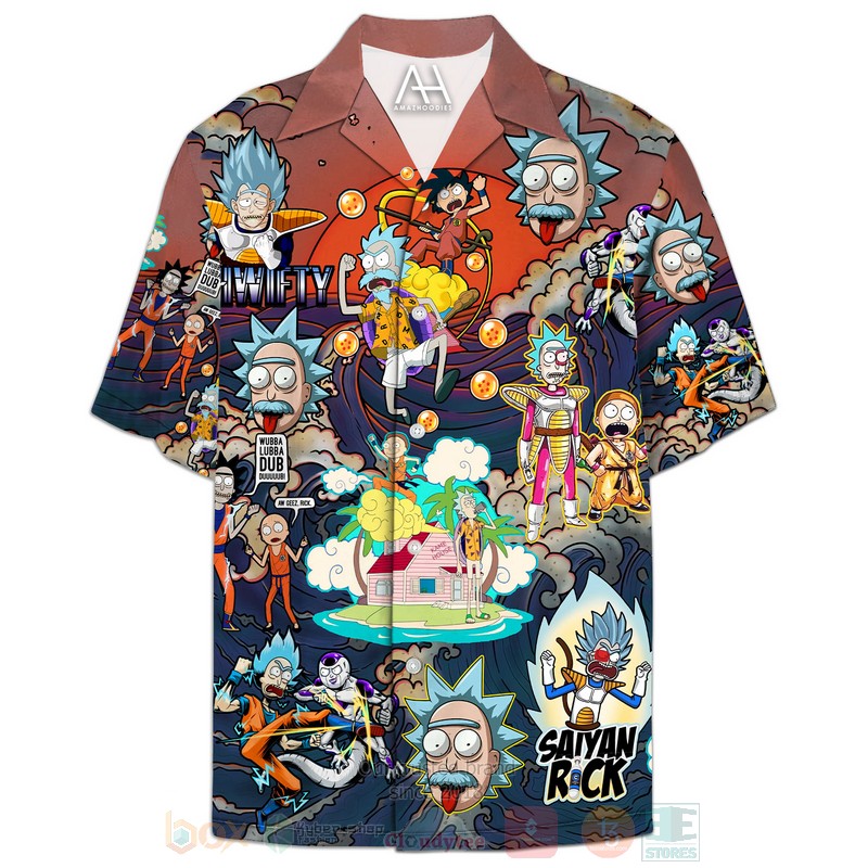Anime Dragon Ball and Rick and Morty Cartoon Hawaiian Shirt
