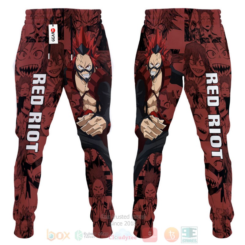 BEST Anime Eijiro Kirishima My Hero Academia RR All Over Print Long Pants 3 Anime Eijiro Kirishima My Hero Academia RR Sweatpants 1 2
